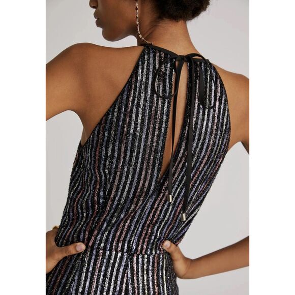 Anthropologie Maeve Disco Halter Jumpsuit Sz 0 | Waist 14″, Length 55″ NWT - Picture 2 of 8